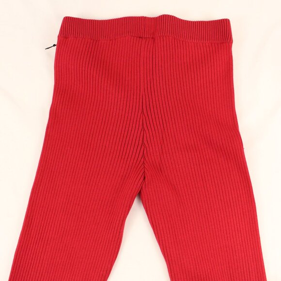 Alo Yoga Denim Knit High-Waist Flare Pant in Dark Bold Red - Size Medium - NWT - Picture 6 of 9